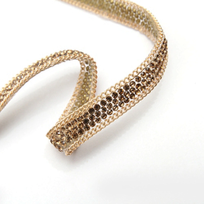 wholesale hot fix tape with rhinestone hot fix trimming chain glitter trim for DIY garment dresses Accessories