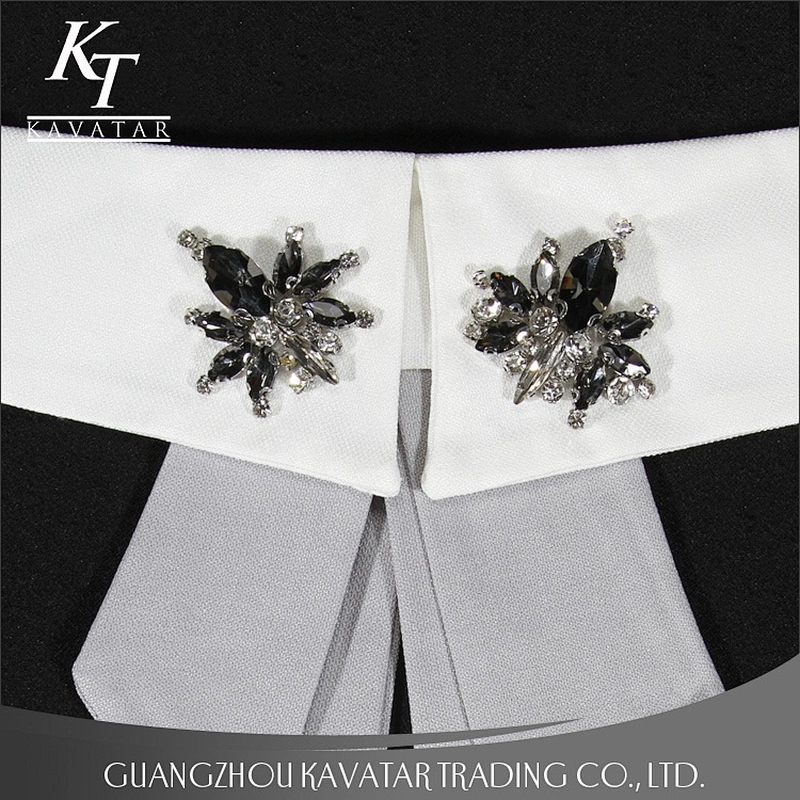 Kavatar New Arrival Rhinestone Shirt Collar For Decoration Women Clothes