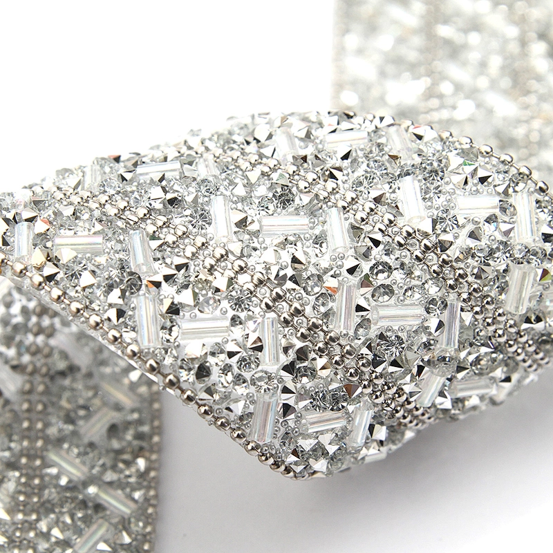 wholesale hot fix tape with rhinestone hot fix trimming chain glitter trim for DIY garment dresses Accessories