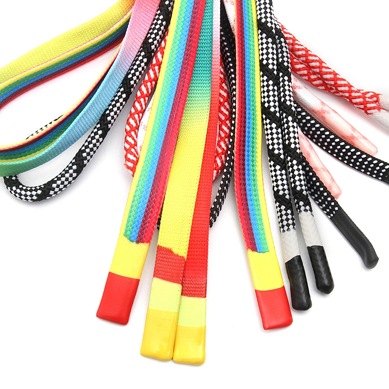 Wholesale  Cords Polyester Garment Drawstring rope Hoodie Rope flat rope Custom Garment Accessories Fashion Silicone End Tips