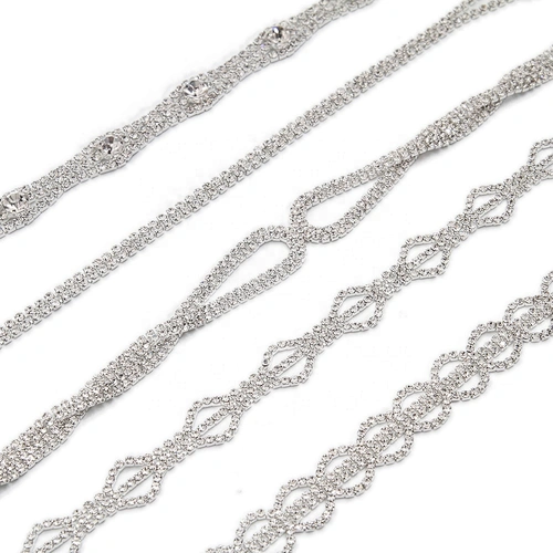 Wholesale Women Evening Party Dress Camisole  Plated tassel fringe alloy Rhinestone Chain Trim Bra Crystal Shoulder Strap