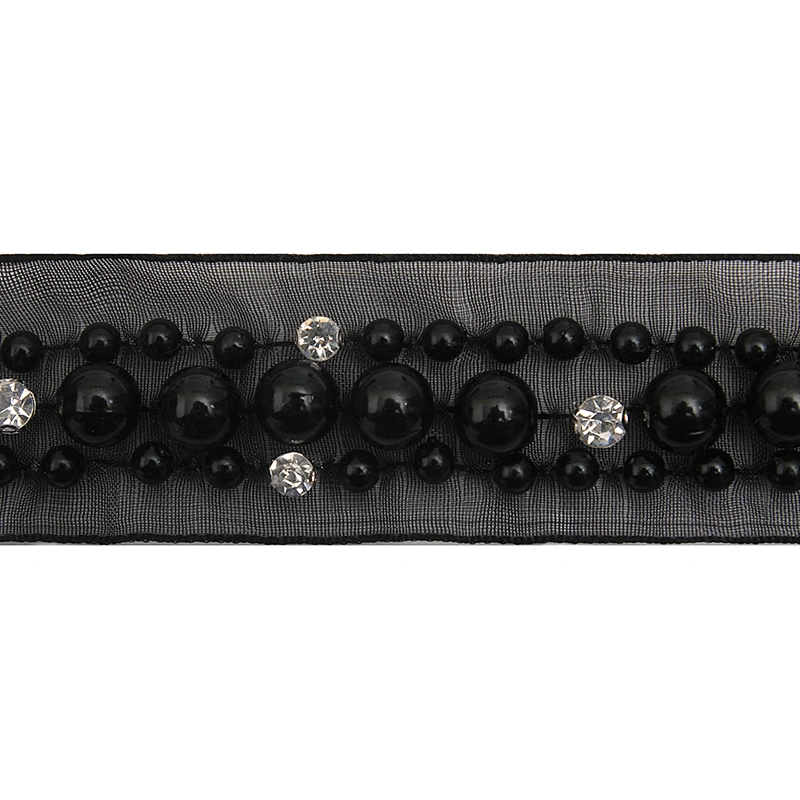 kavatar  wholesale new Handmade Bead lace Embroidered Tulle Trim wedding with Accessories Beads Crystals & Rhinestones