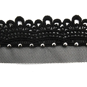 Wholesale 4cm Size Studs trim ribbon diy handmade costume dress sewing bead lace trim Design Rivets Trims