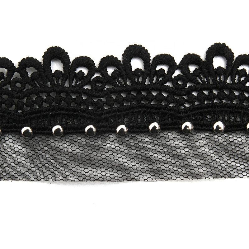 Wholesale 4cm Size Studs trim ribbon diy handmade costume dress sewing bead lace trim Design Rivets Trims