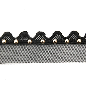 Wholesale 3.7cm Size Studs trim ribbon diy handmade costume dress sewing bead lace trim Design Rivets Trims