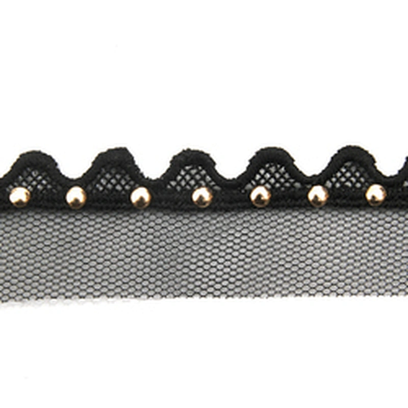 Wholesale 3.7cm Size Studs trim ribbon diy handmade costume dress sewing bead lace trim Design Rivets Trims