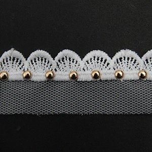 Wholesale 2.8cm Size Studs trim ribbon diy handmade costume dress sewing bead lace trim Design Rivets Trims