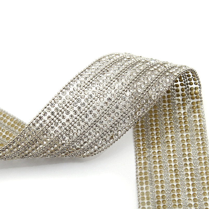 wholesale hot fix tape with rhinestone hot fix trimming chain glitter trim for DIY garment dresses Accessories