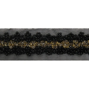 kavatar  wholesale new Handmade Bead lace Embroidered Tulle Trim wedding with Accessories Beads Rhinestones