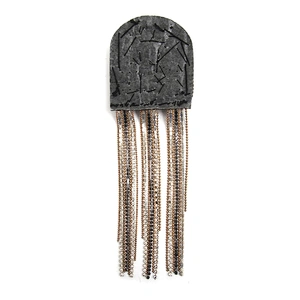 wholesale  designer badges cloth stickers Sew on for clothing accessories decoration 3D patch  rhinestone Metal Chain Tassel