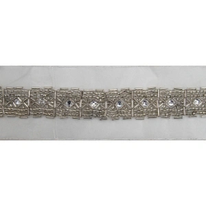 kavatar  wholesale new Handmade Bead lace Embroidered Tulle Trim wedding with Accessories Beads Rhinestones