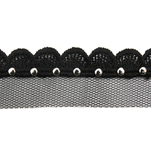 Wholesale 2.8cm Size Studs trim ribbon diy handmade costume dress sewing bead lace trim Design Rivets Trims