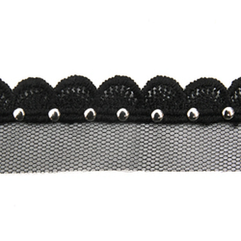 Wholesale 2.8cm Size Studs trim ribbon diy handmade costume dress sewing bead lace trim Design Rivets Trims