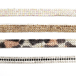 wholesale hot fix tape with rhinestone hot fix trimming chain glitter trim for DIY garment dresses Accessories