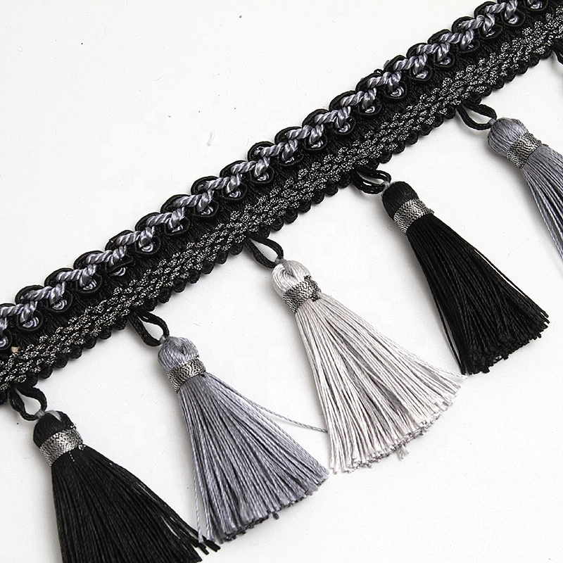 Wholesale Hstock goods tassel and beaded fringe for curtain decoration igh Quality Curtain Tassel Garment