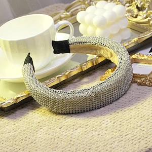 Manufacturer of square rhinestone sponge hair band, web celebrity street style headband
