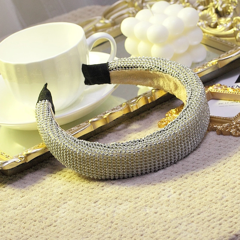 Manufacturer of square rhinestone sponge hair band, web celebrity street style headband