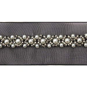 kavatar  wholesale new Handmade Bead lace Embroidered Tulle Trim wedding with Accessories Beads Crystals & Rhinestones