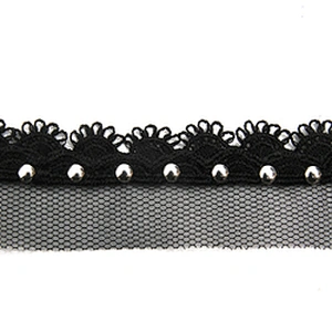 Wholesale 2.7cm Size Studs trim ribbon diy handmade costume dress sewing bead lace trim Design Rivets Trims