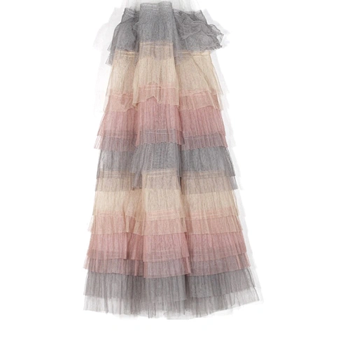 Fashion design multiple colorful layers mesh fabric for women dress