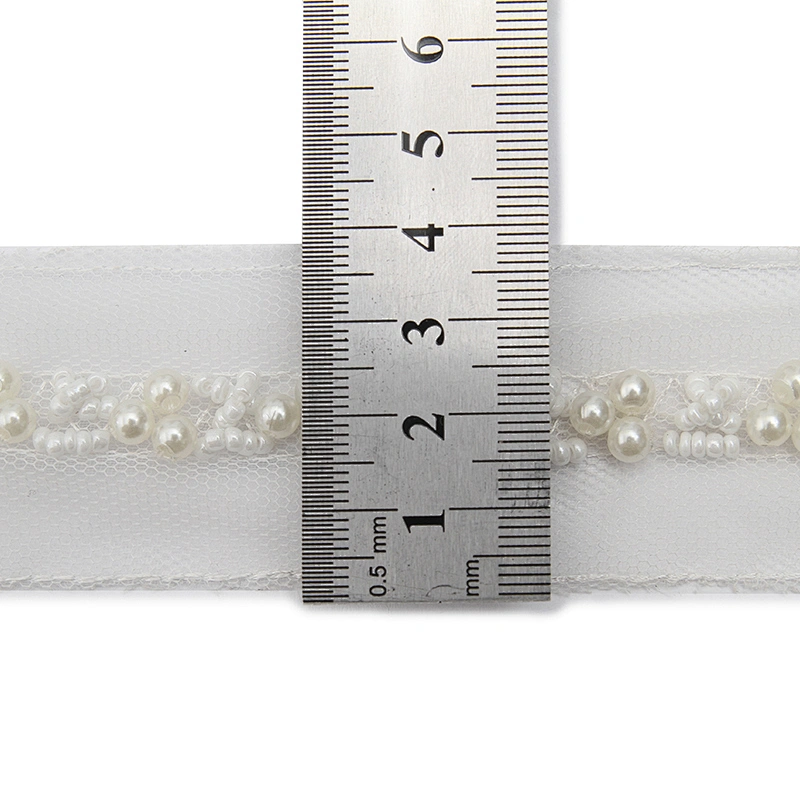 kavatar  wholesale new Handmade Bead lace Embroidered Tulle Trim wedding with Accessories Beads Crystals & Rhinestones