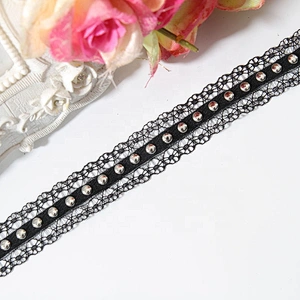 bead lace trim  beaded ribbon trim  Design Lace Trims