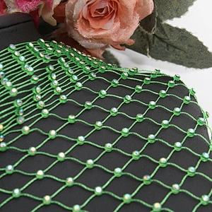 Wholesale Rhinestone Mesh crystal rhinestone mesh Fabric for rhinestone face mask bling bling crystal mesh