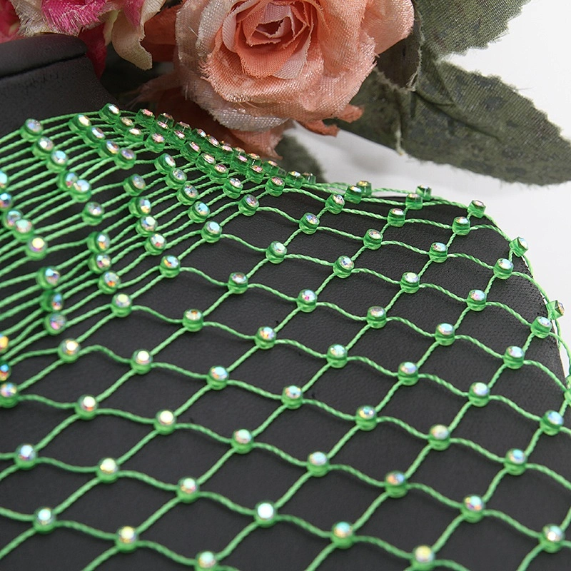 Wholesale Rhinestone Mesh crystal rhinestone mesh Fabric for rhinestone face mask bling bling crystal mesh