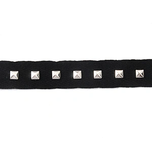 Black Studs trim ribbon diy handmade costume dress sewing bead lace trim Design Rivets Trims