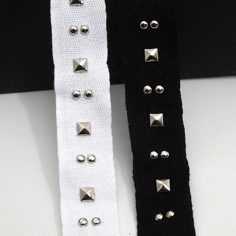Wholesale 2.5cm Size Studs trim ribbon diy handmade costume dress sewing bead lace trim Design Rivets Trims