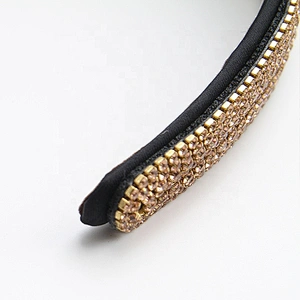 fashion headbands with rhinestones Wholesale JET MIXED CRYSTAL Topaz rhinestone chain Headband Hairbands DESIGNER HEADBANDS