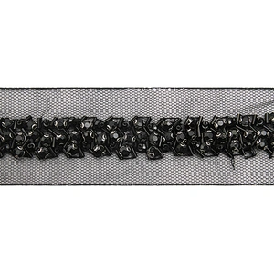 kavatar  wholesale new Handmade Bead lace Embroidered Tulle Trim wedding with Accessories Beads Crystals & Rhinestones