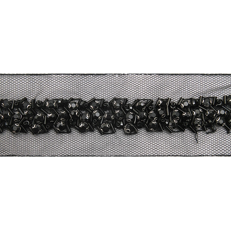 kavatar  wholesale new Handmade Bead lace Embroidered Tulle Trim wedding with Accessories Beads Crystals & Rhinestones