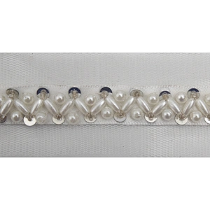 kavatar  wholesale new Handmade Bead lace Embroidered Tulle Trim wedding with Accessories Beads Crystals & Rhinestones