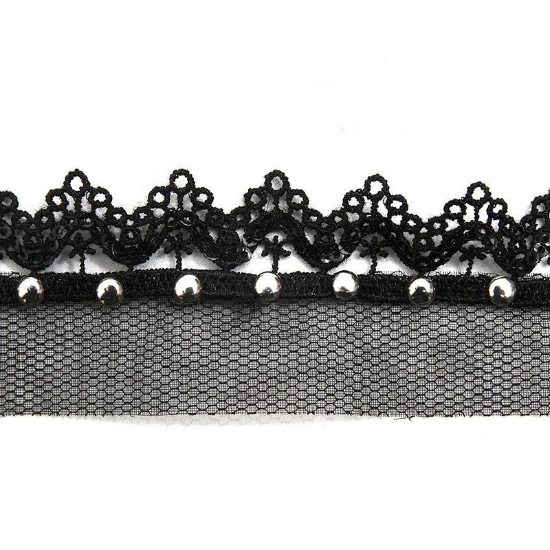 Wholesale 3.1cm Size Studs trim ribbon diy handmade costume dress sewing bead lace trim Design Rivets Sequins Trims