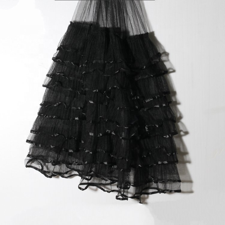 Multiple Layers Black Mesh Fabric For Dress