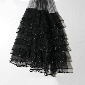 Multiple Layers Black Mesh Fabric For Dress