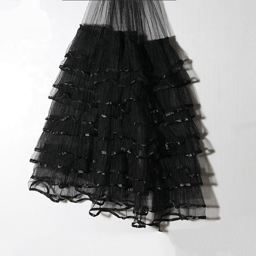 Multiple Layers Black Mesh Fabric For Dress