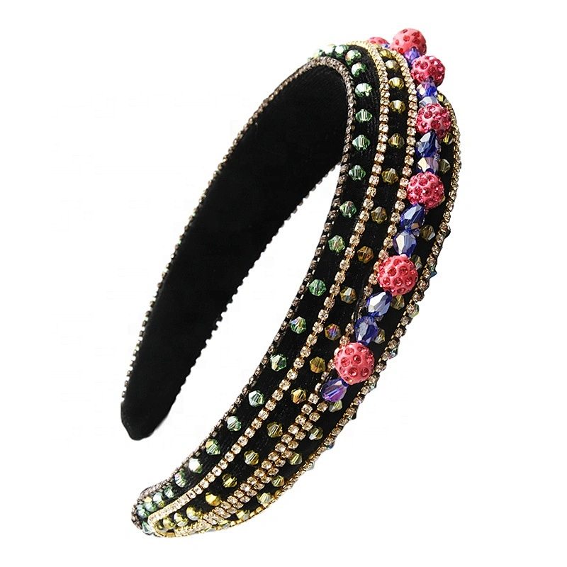 CUSTOMIZED HEADBAND direct sale of colorful beads for brides, hand-stitched acrylic beads, with the latest bling Polka dot