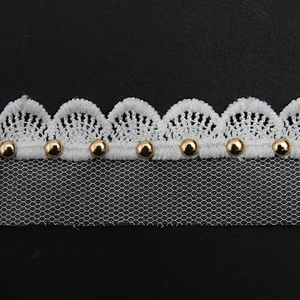 Wholesale 2.8cm Size Studs trim ribbon diy handmade costume dress sewing bead lace trim Design Rivets Trims