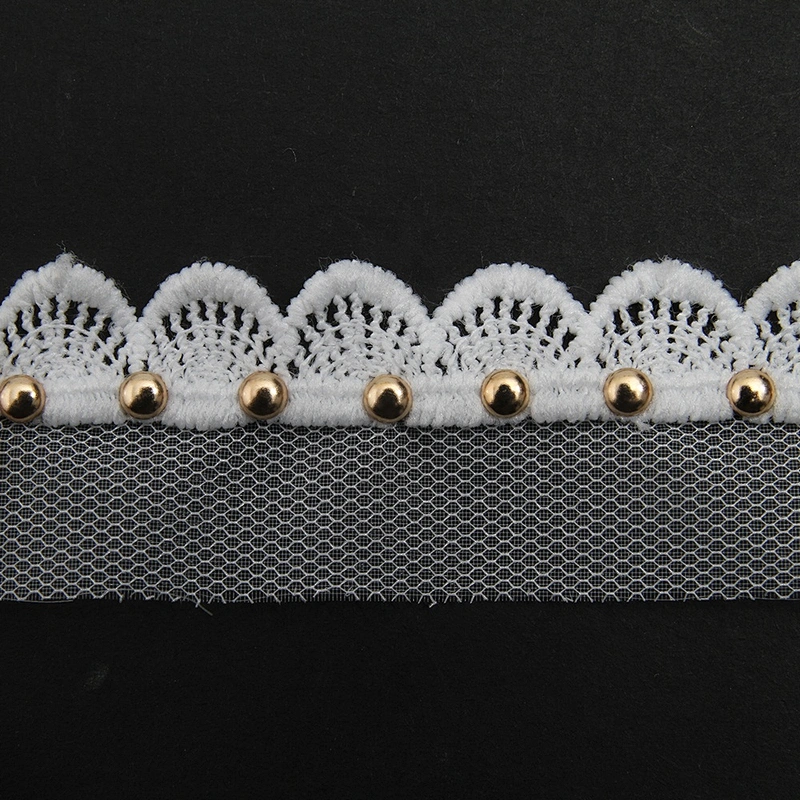 Wholesale 2.8cm Size Studs trim ribbon diy handmade costume dress sewing bead lace trim Design Rivets Trims