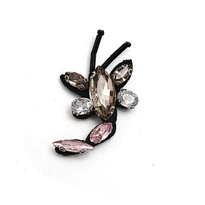 Christmas Cherry Flower Decorative sew-on patches Rhinestone Beaded Patches Wholesale patches for clothing