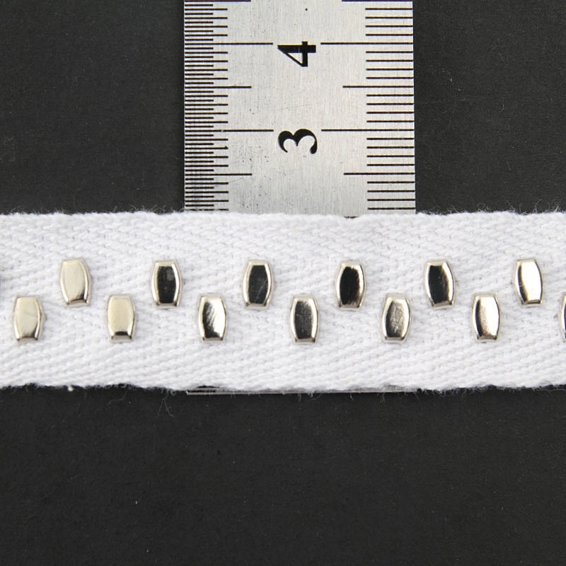 wholesale custom Studs beaded ribbon trim ribbon handmade Copper beads sew on Clothes Design Rivets Trims