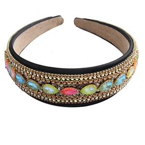 fashion ladies headbands handmade rhinestone fashion  for women use Hairbands Big headband Fashion winter headband