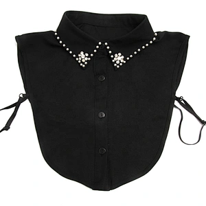 Autumn winter shirt collar versatile Korean water soluble shirt court  studded diamond base lace collar fake