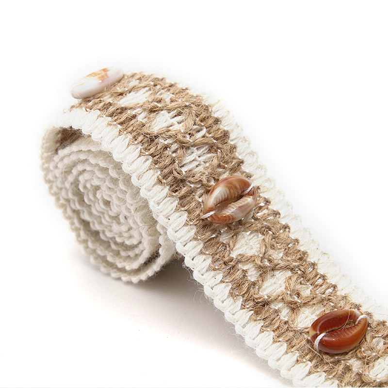 Shell shape Wholesale Personalized Multi lace trim pearl Embroidery Ribbon Cotton Ribbon trims and garment accessories