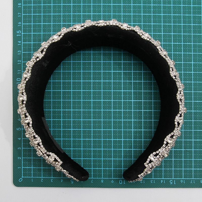 wholesale Hair Decoration Velour Crystal And Rhinestone Cup chain Decorated hair accessories Hairbands WOMEN HEADBAND
