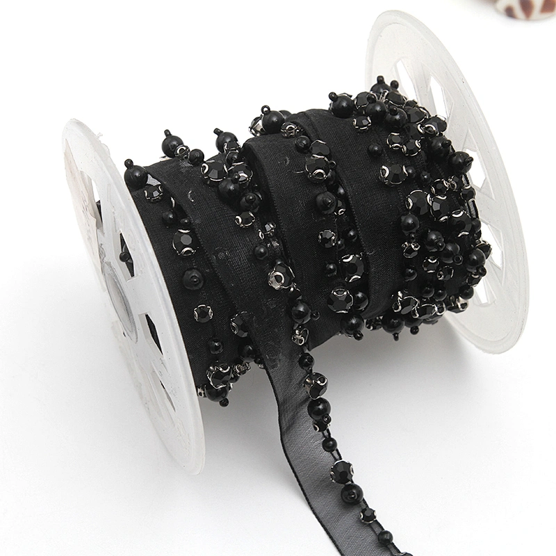 kavatar  wholesale new Handmade Bead lace Embroidered Tulle Trim wedding with Accessories Beads Crystals & Rhinestones