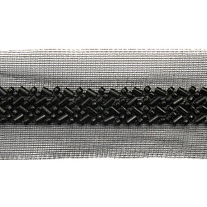 wholesale Embroidery beaded lace trim 3.9 cm Mesh fabric lace trims beautiful Accessories for dress 3D wedding Designer