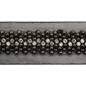 kavatar  wholesale new Handmade Bead lace Embroidered Tulle Trim wedding with Accessories Beads Crystals & Rhinestones